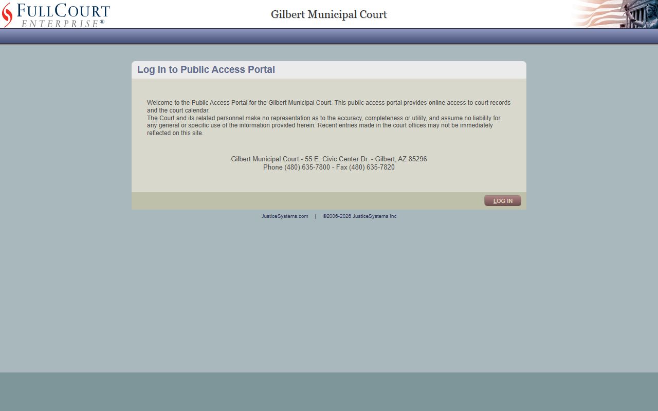 Gilbert Municipal Court case search portal for DUI records lookup