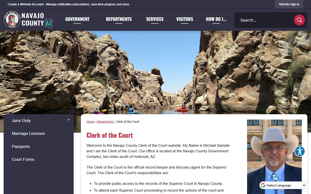 Navajo County Clerk of Court website for DUI record requests in Holbrook Arizona